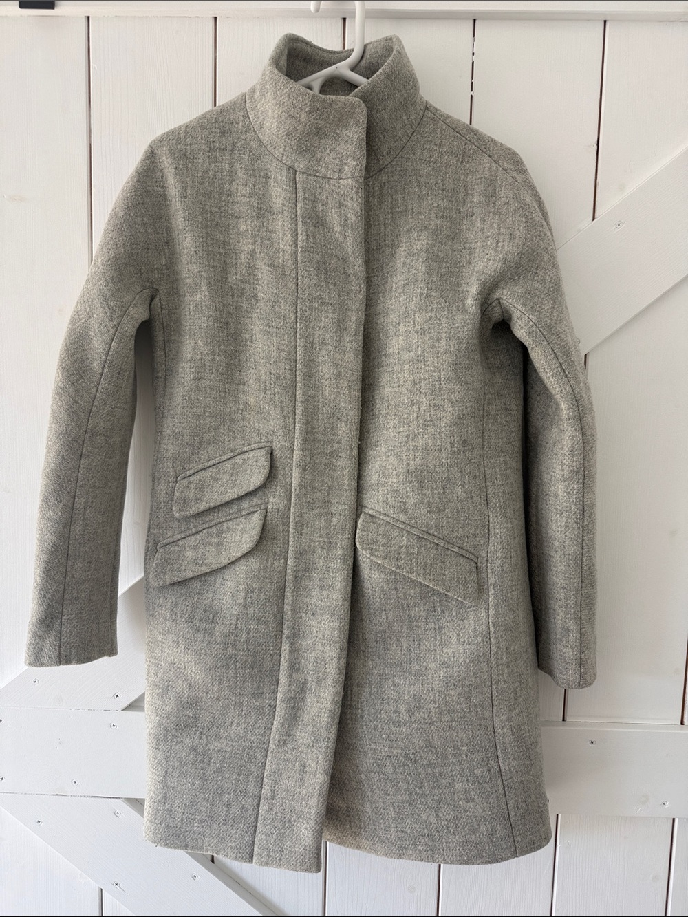 J.Crew Light Gray Cocoon size 0 Wool coat